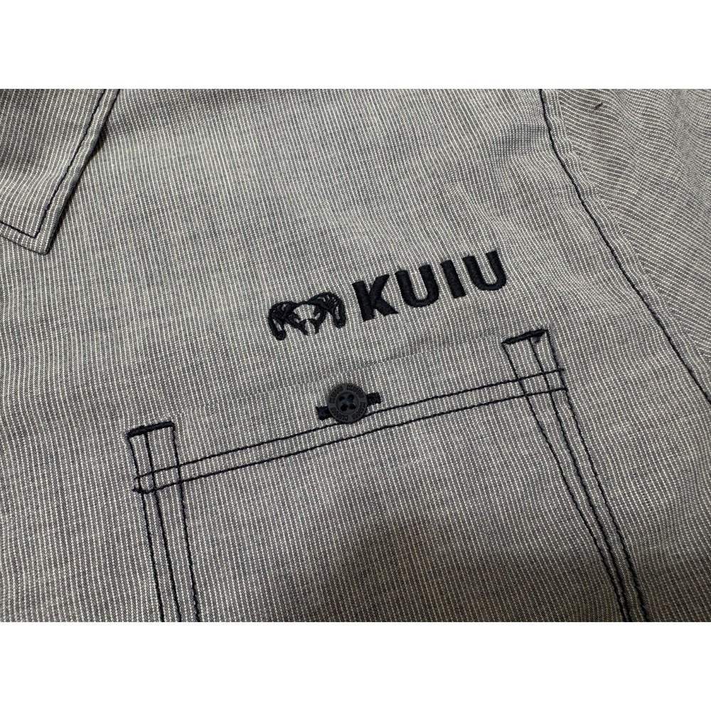KUIU BASIN Shirt Long Sleeve Button Up Gray Pockets Tiny Stripe Mens Large - Picture 6 of 16